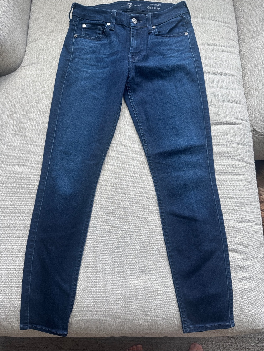 7 For All Mankind Skinny Jeans — Dark Blue Indigo